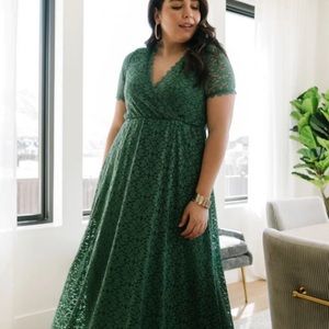 Venice Lace Maxi Dress, Green